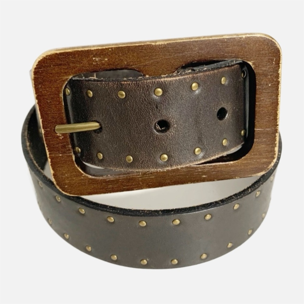 Ceinture En Cuir Vintage Talbots Marron – Style équitation – Boucle Laiton – Taille L – Occasion